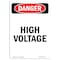 Signmission OSHA Danger Sign, 10" Height, Rigid Plastic, Portrait High Volt, Portrait, V-1327 OS-DS-P-710-V-1327 - alternate 1